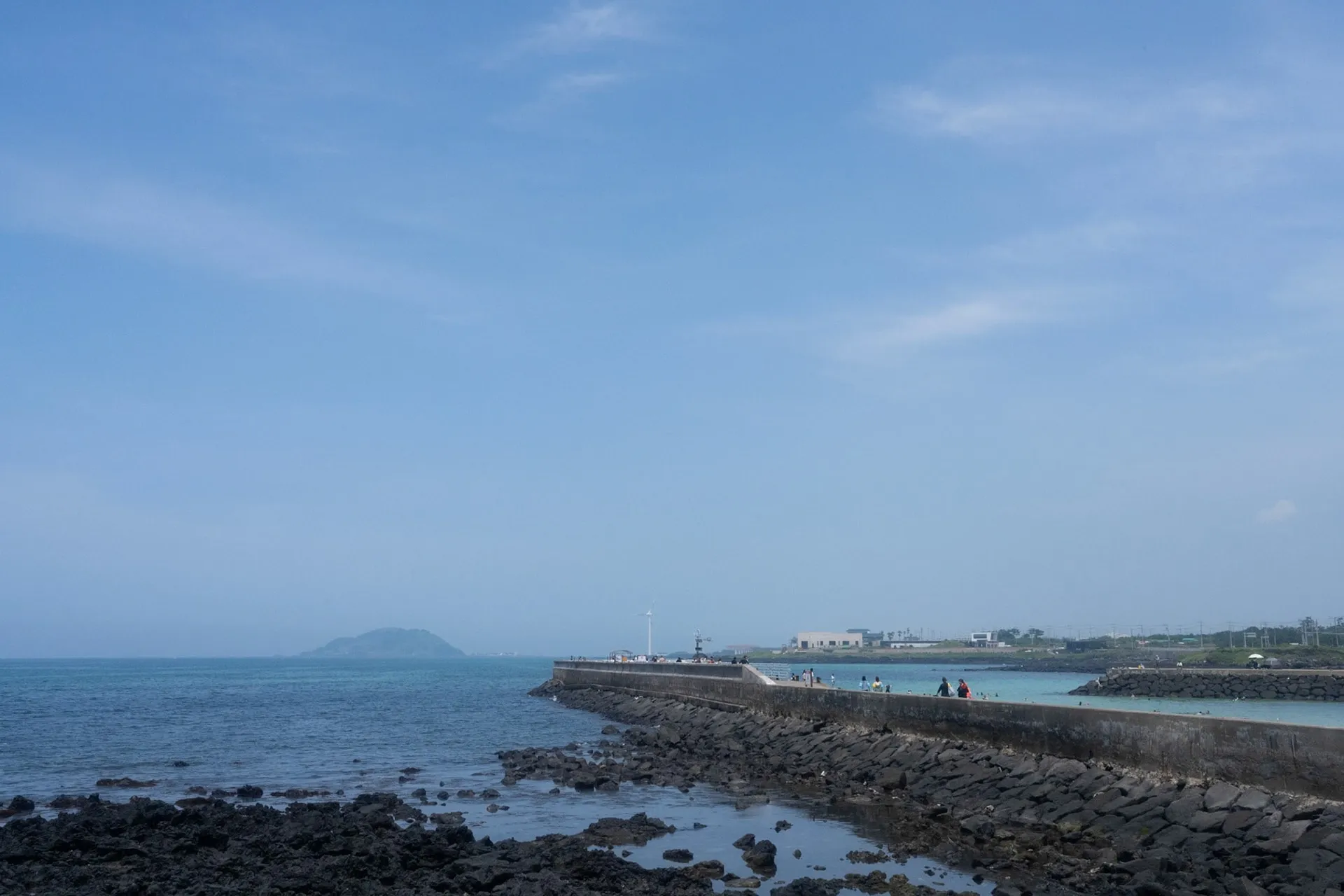 A breakwater on the Jeju coast.